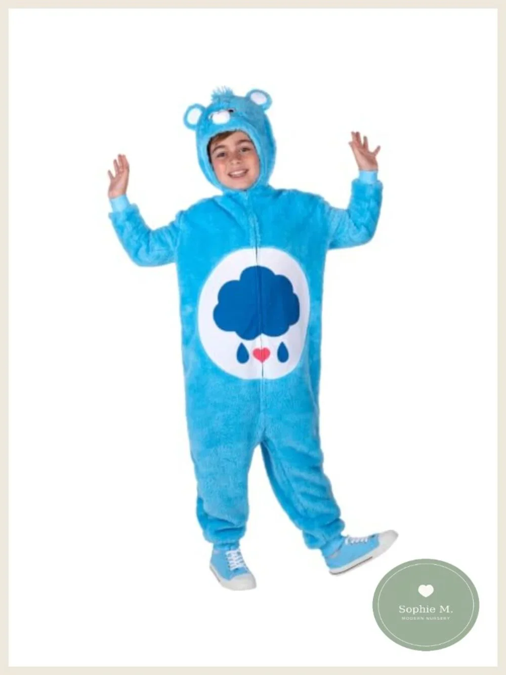 Care Bears Grumpy Bear Youth Halloween Costume Hooded Onesie Jumpsuit with